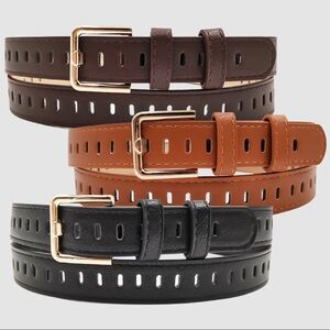 Leather Belt Accessories Set 3 Colors